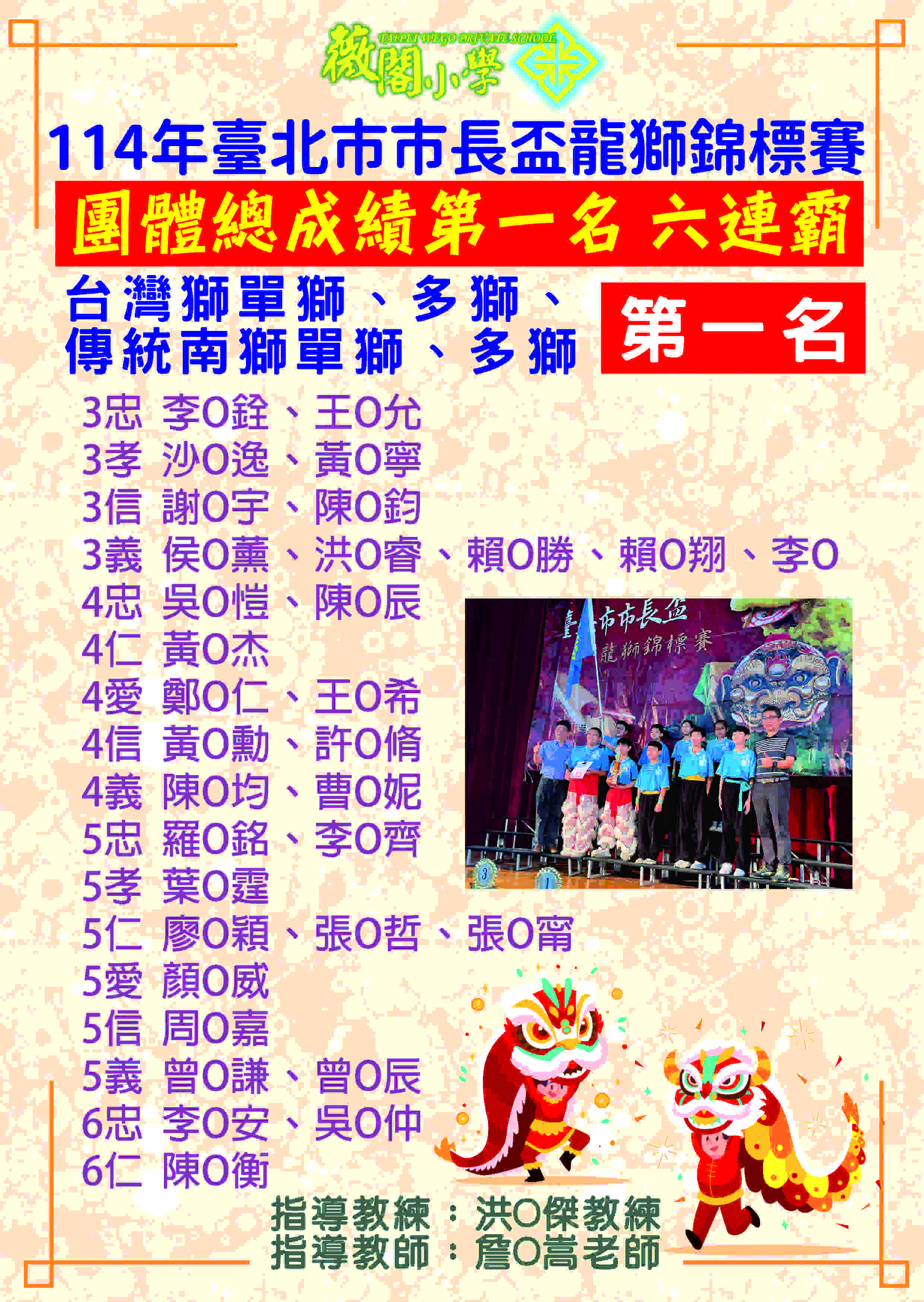 114年臺北市市長盃龍獅錦標賽